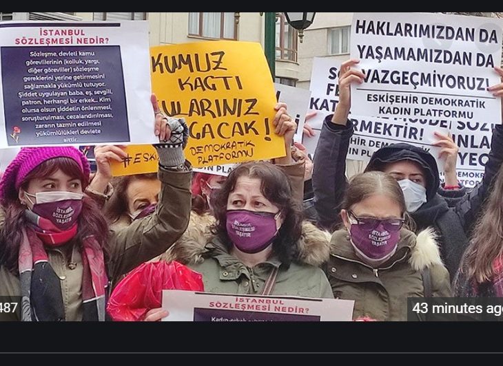 Women protest Erdogan’s decision to pull out of treaty