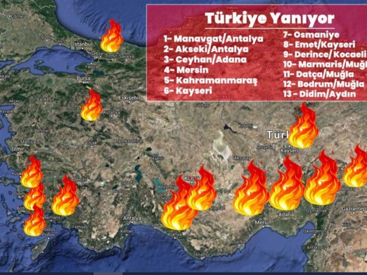 Forest fires  choking Turkey’s South