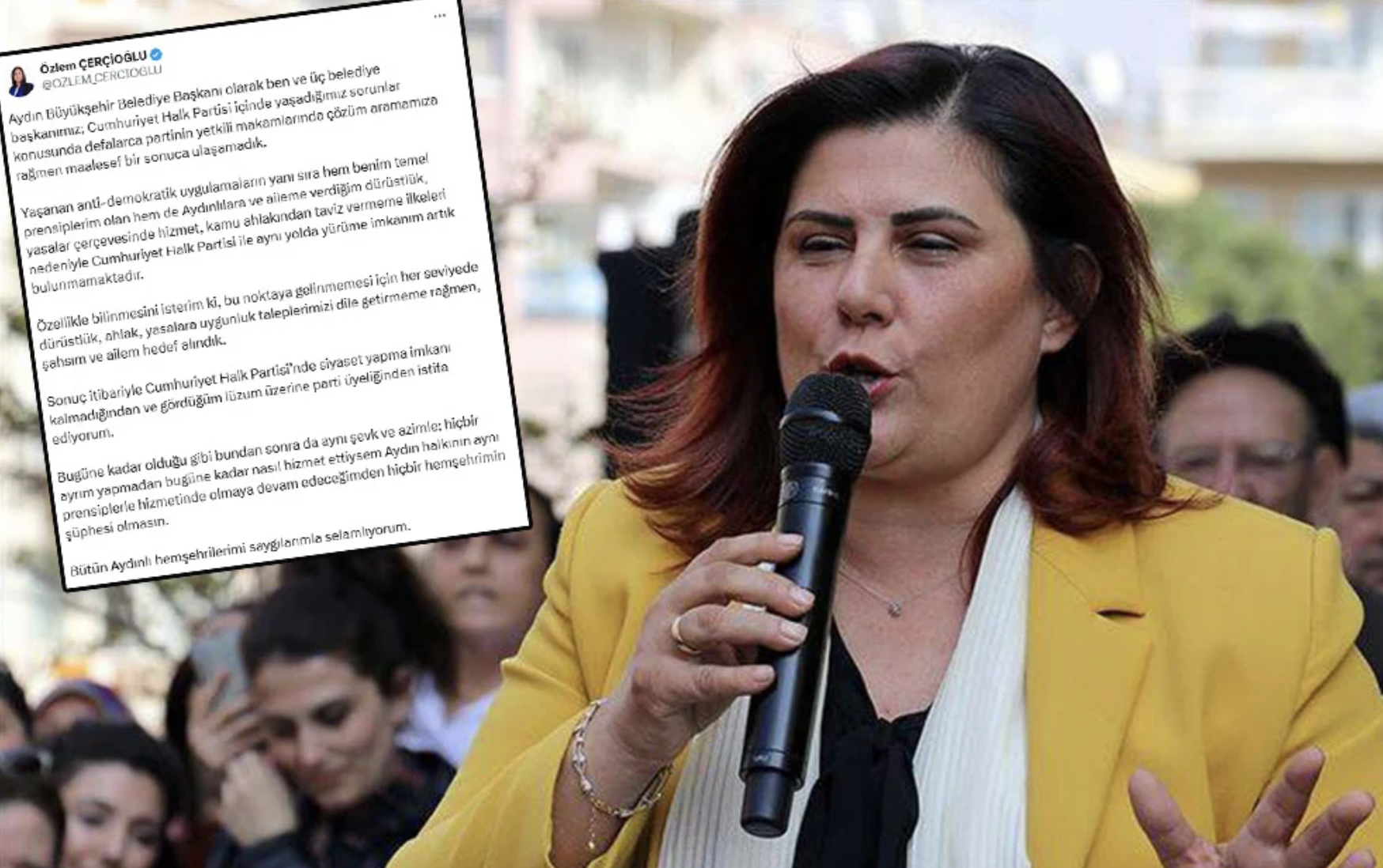 Aydın Mayor Özlem Çerçioğlu Resigns from CHP Amid Internal Disputes